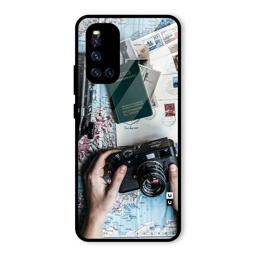 Camera and Postcards Glass Back Case for Vivo V19