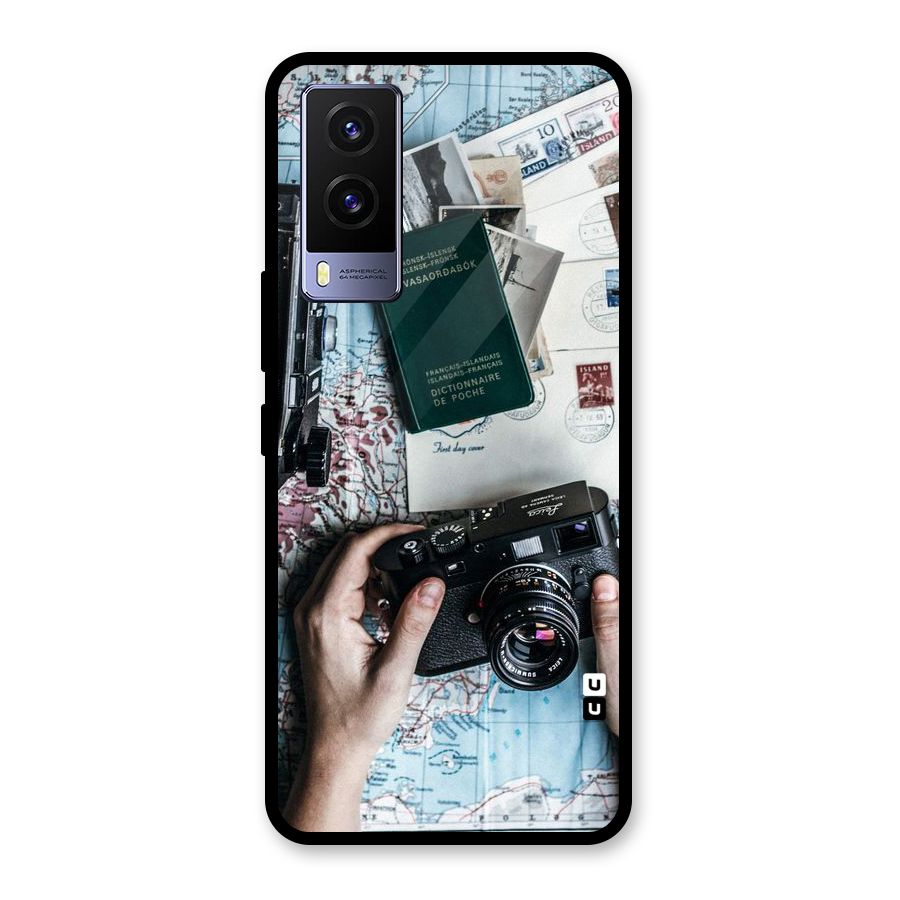 Camera and Postcards Glass Back Case for Vivo V21e 5G
