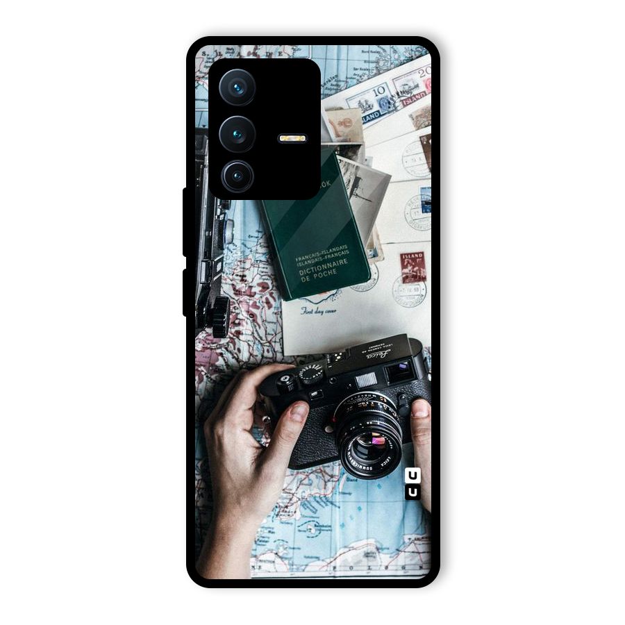 Camera and Postcards Glass Back Case for Vivo V23 Pro