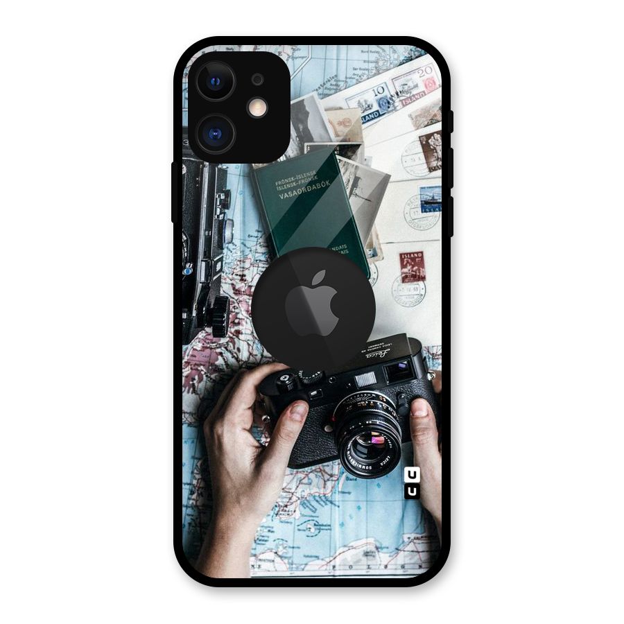 Camera and Postcards Glass Back Case for iPhone 11 Logo Cut