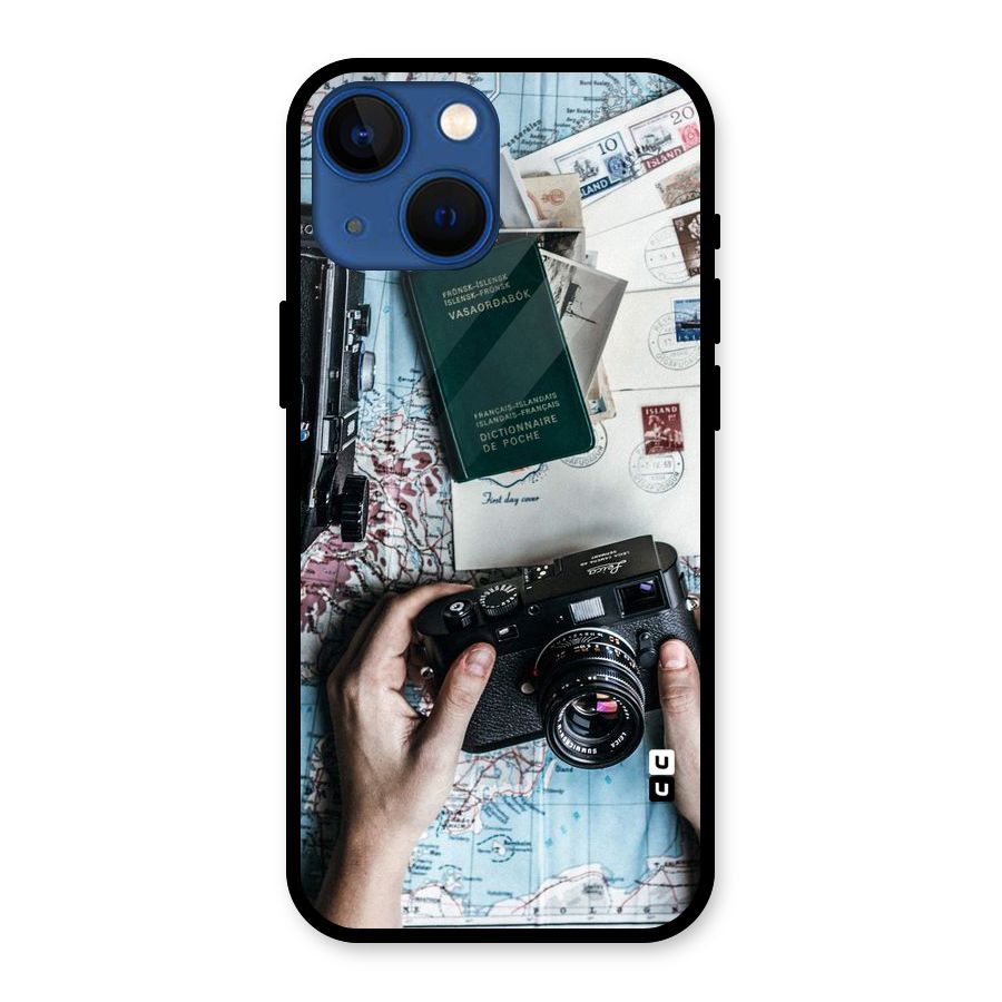 Camera and Postcards Glass Back Case for iPhone 13 Mini