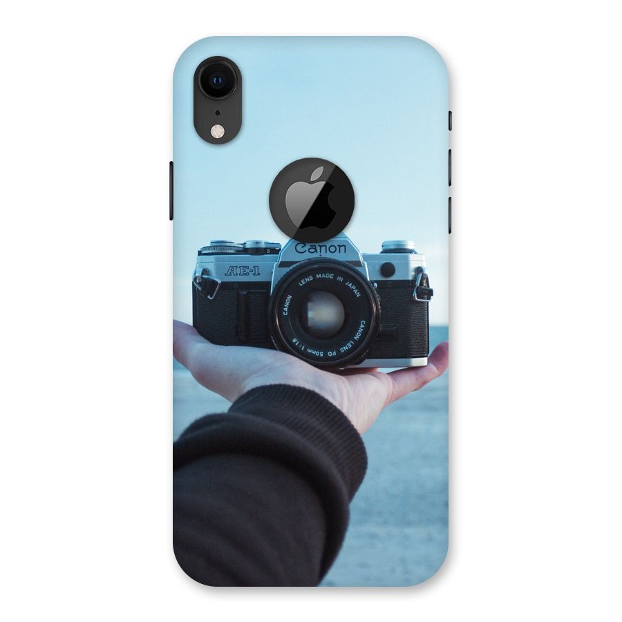 Camera in Hand Back Case for iPhone XR Logo Cut