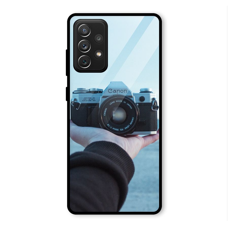 Camera in Hand Glass Back Case for Galaxy A72