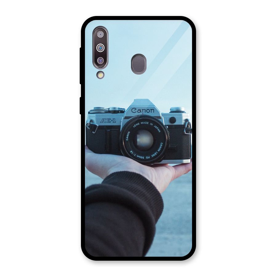 Camera in Hand Glass Back Case for Galaxy M30