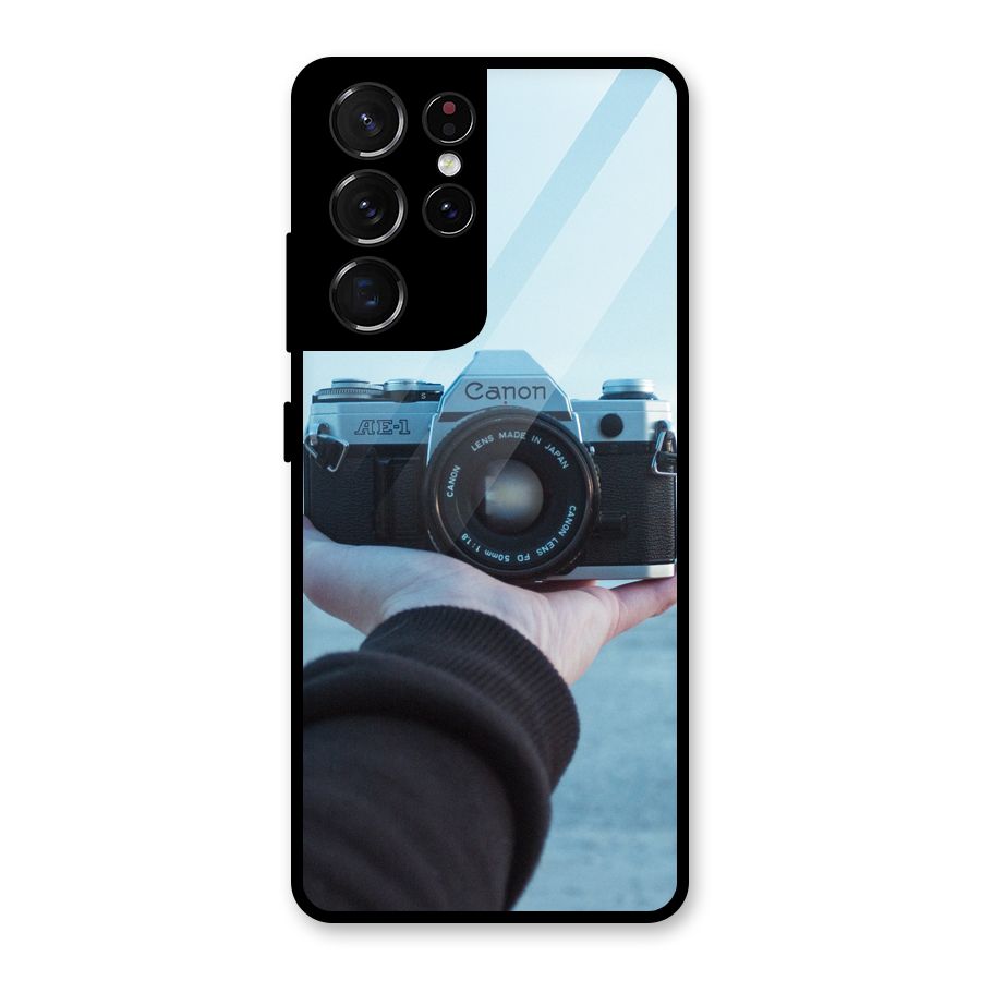 Camera in Hand Glass Back Case for Galaxy S21 Ultra 5G