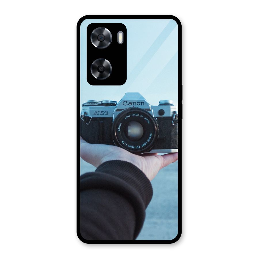 Camera in Hand Glass Back Case for Oppo A57 2022