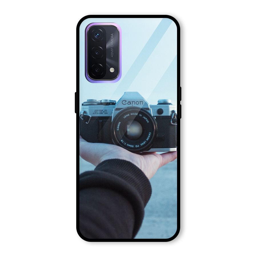 Camera in Hand Glass Back Case for Oppo A74 5G