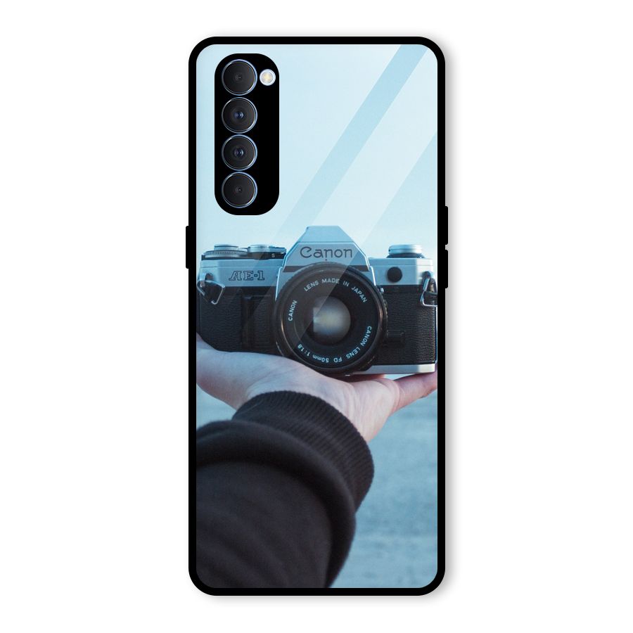 Camera in Hand Glass Back Case for Oppo Reno4 Pro