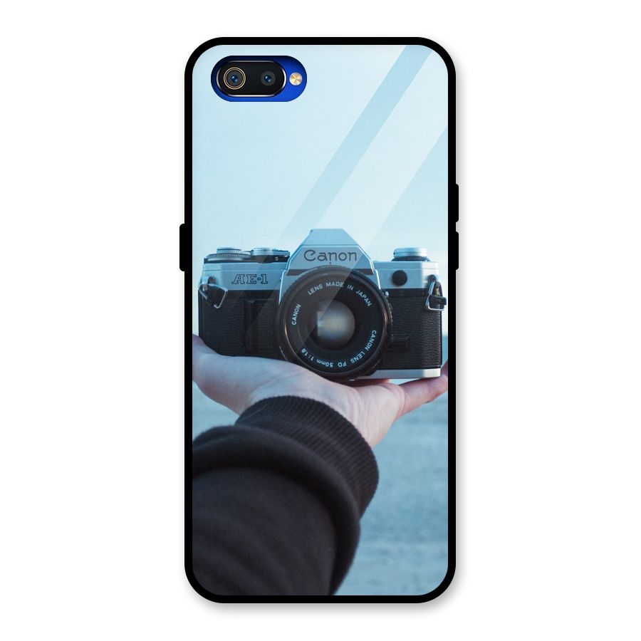 Camera in Hand Glass Back Case for Realme C2