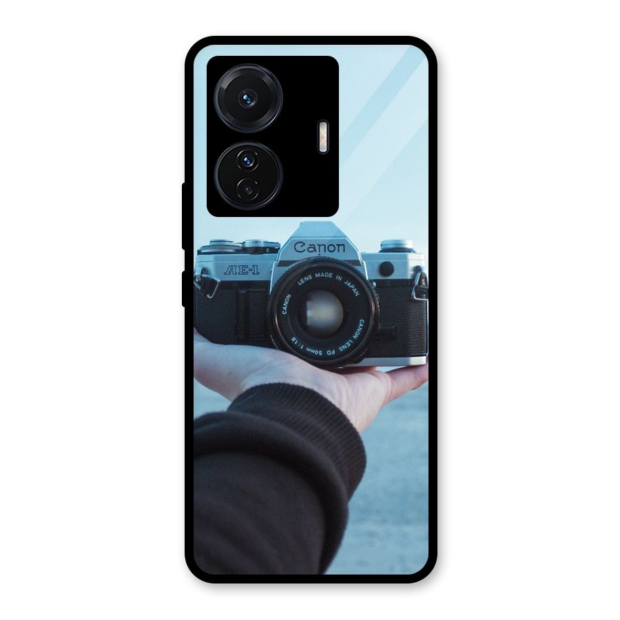 Camera in Hand Glass Back Case for Vivo T1 Pro