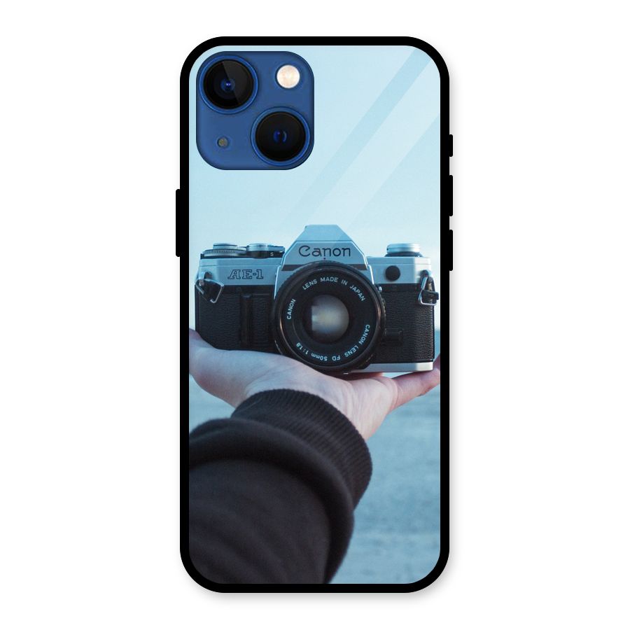 Camera in Hand Glass Back Case for iPhone 13 Mini