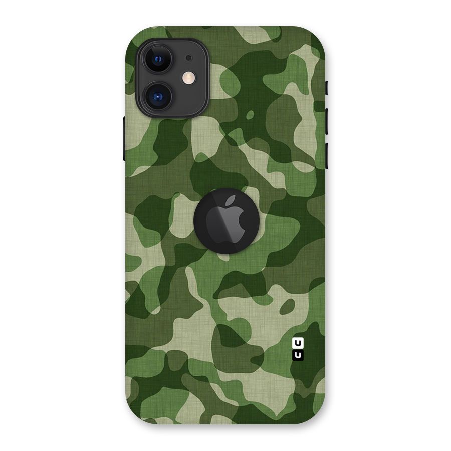 Camouflage Pattern Art Back Case for iPhone 11 Logo Cut