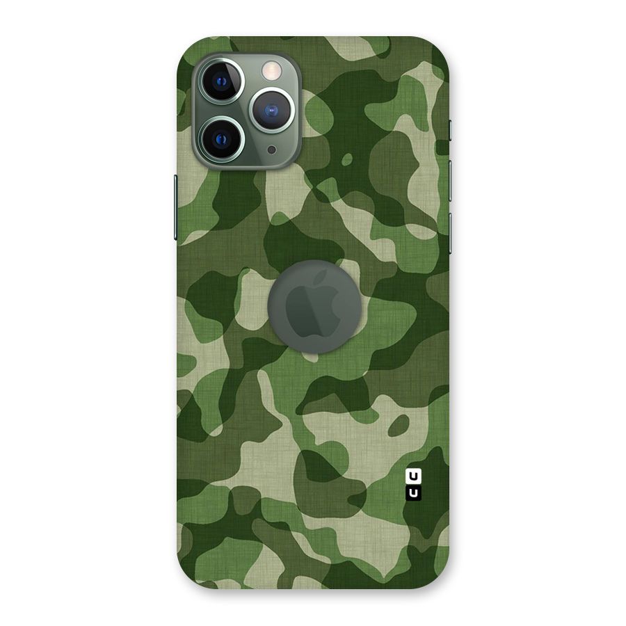 Camouflage Pattern Art Back Case for iPhone 11 Pro Logo  Cut