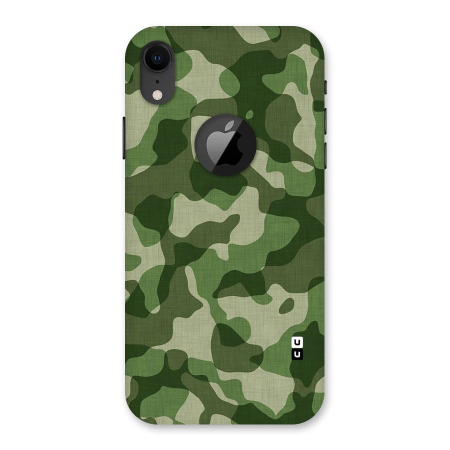 Camouflage Pattern Art Back Case for iPhone XR Logo Cut