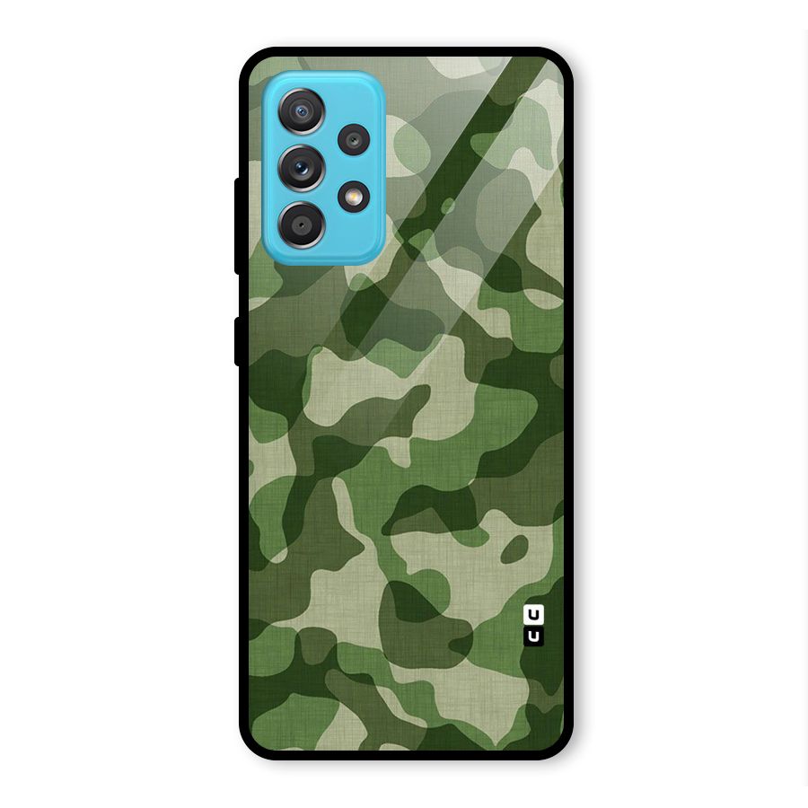 Camouflage Pattern Art Glass Back Case for Galaxy A52s 5G