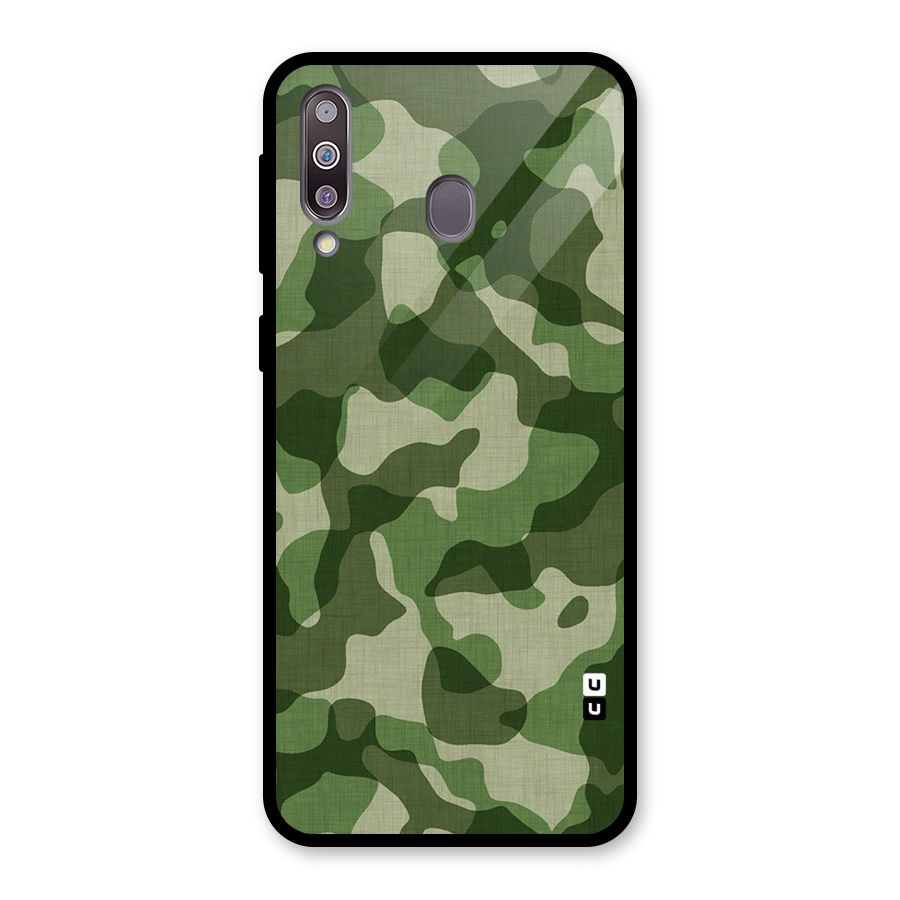 Camouflage Pattern Art Glass Back Case for Galaxy M30