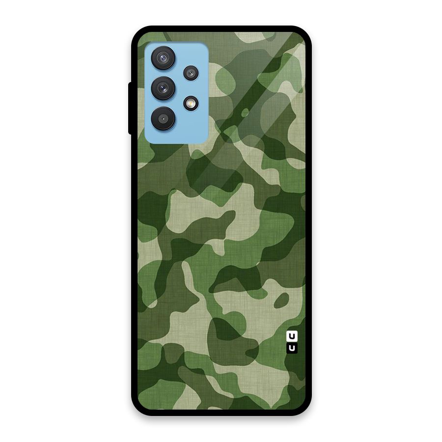Camouflage Pattern Art Glass Back Case for Galaxy M32 5G