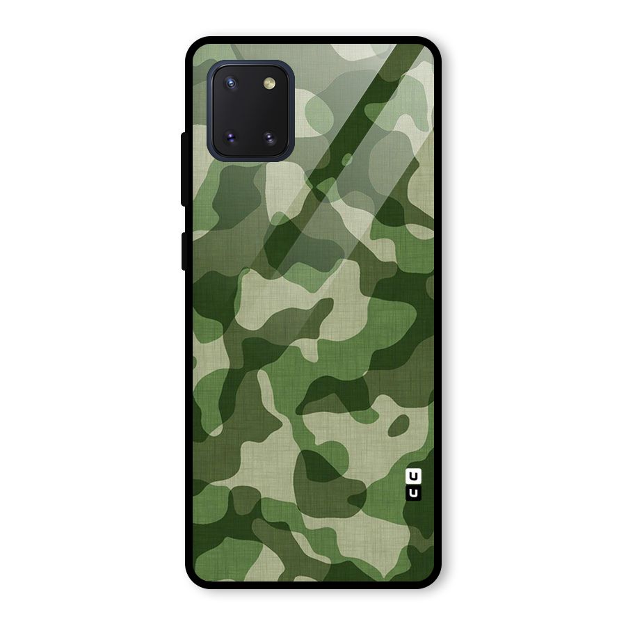 Camouflage Pattern Art Glass Back Case for Galaxy Note 10 Lite