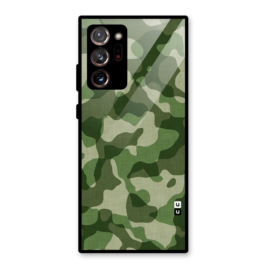 Camouflage Pattern Art Glass Back Case for Galaxy Note 20 Ultra
