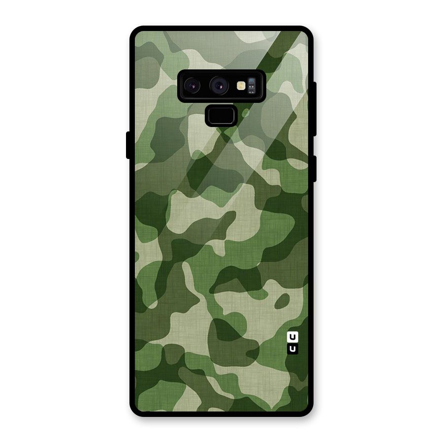 Camouflage Pattern Art Glass Back Case for Galaxy Note 9
