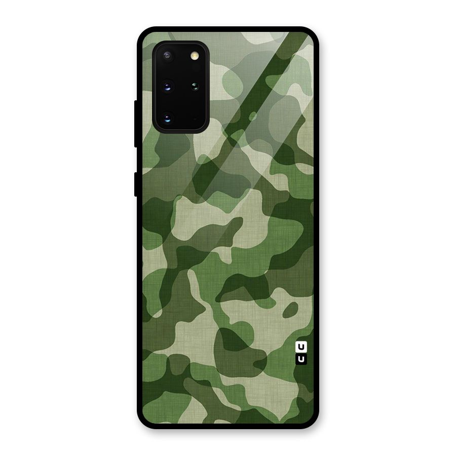 Camouflage Pattern Art Glass Back Case for Galaxy S20 Plus