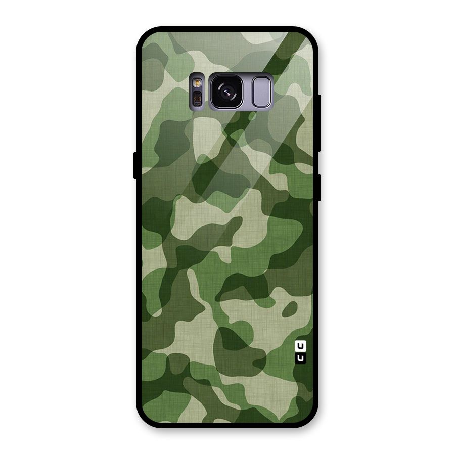 Camouflage Pattern Art Glass Back Case for Galaxy S8
