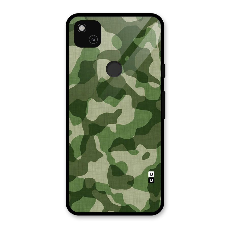 Camouflage Pattern Art Glass Back Case for Google Pixel 4a