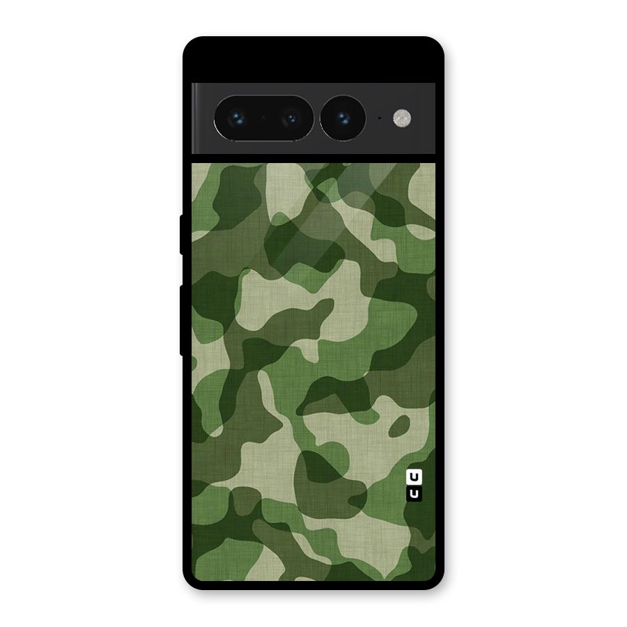 Camouflage Pattern Art Glass Back Case for Google Pixel 7 Pro