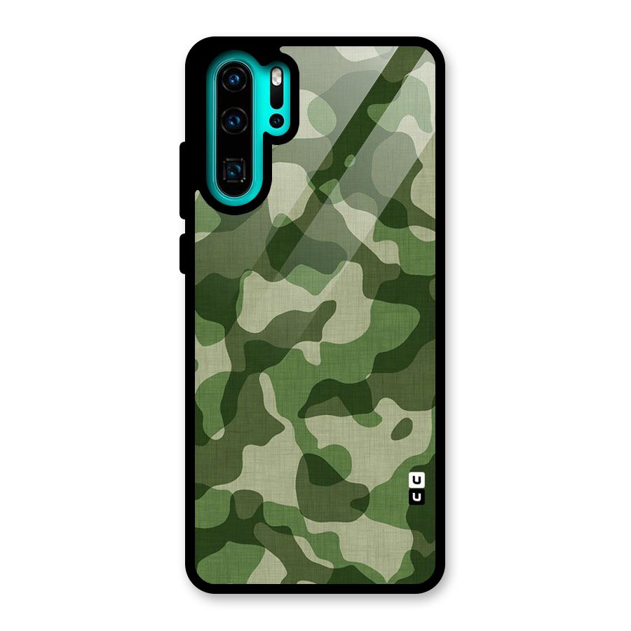 Camouflage Pattern Art Glass Back Case for Huawei P30 Pro