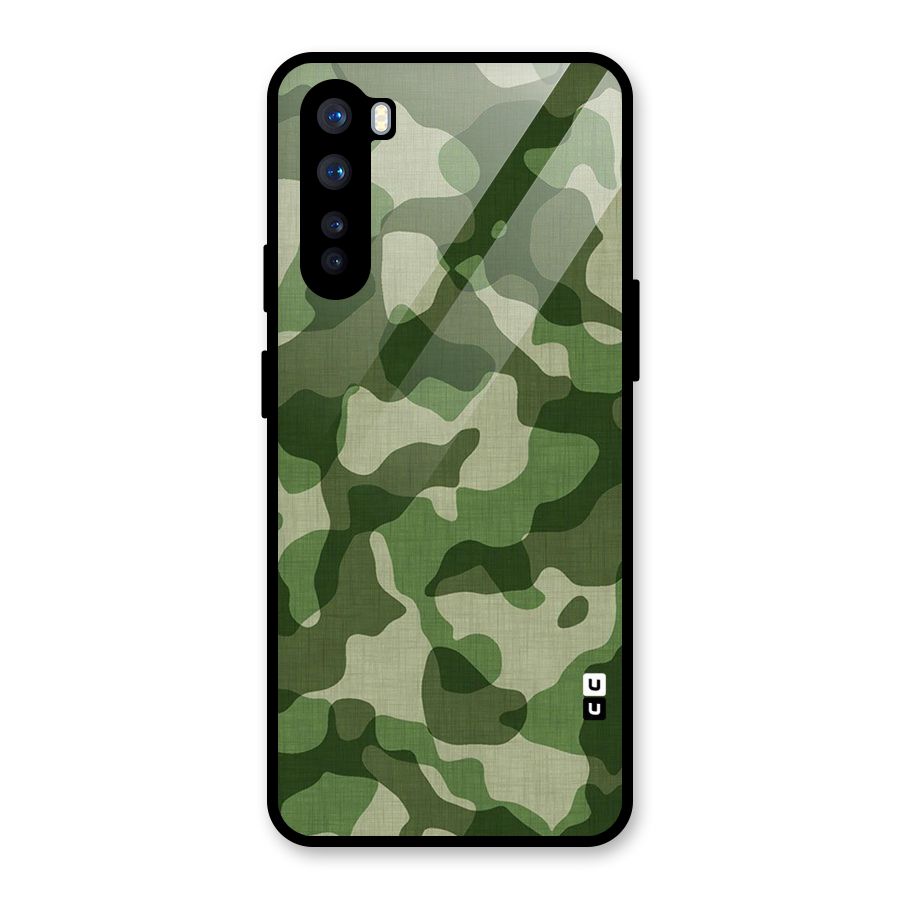 Camouflage Pattern Art Glass Back Case for OnePlus Nord