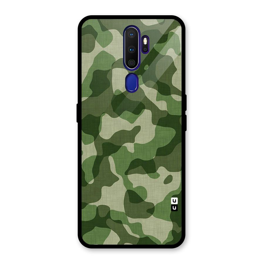 Camouflage Pattern Art Glass Back Case for Oppo A9 (2020)