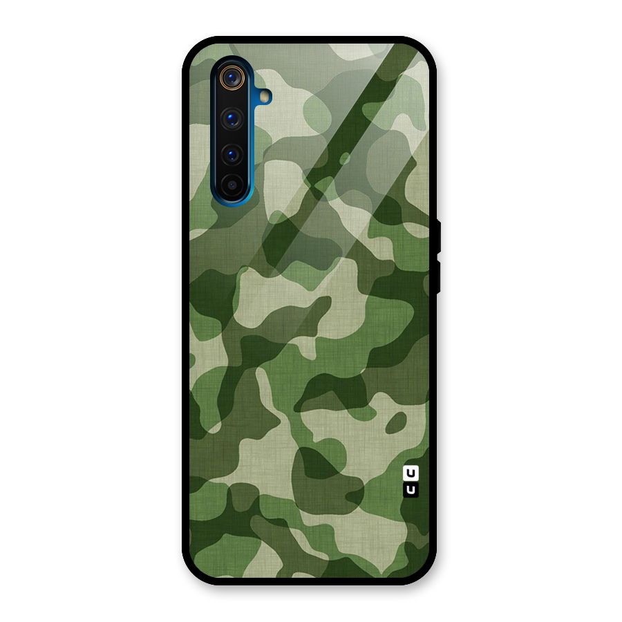 Camouflage Pattern Art Glass Back Case for Realme 6 Pro