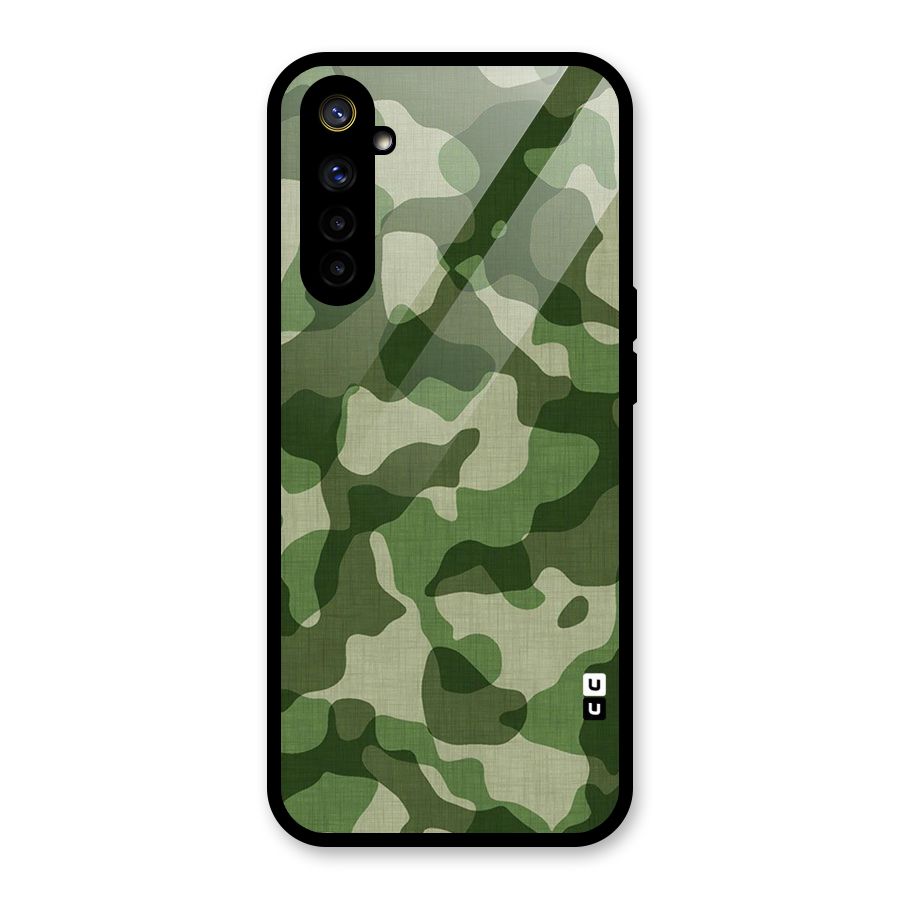 Camouflage Pattern Art Glass Back Case for Realme 6i