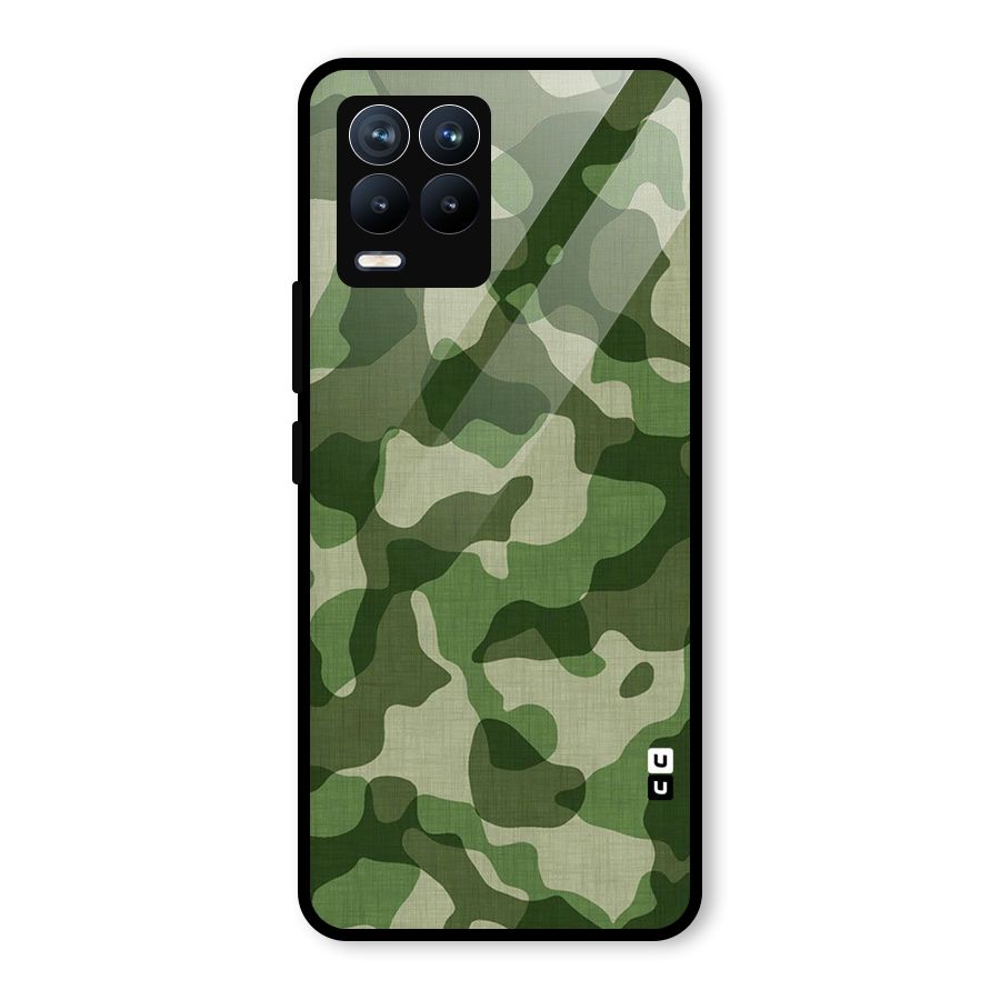 Camouflage Pattern Art Glass Back Case for Realme 8