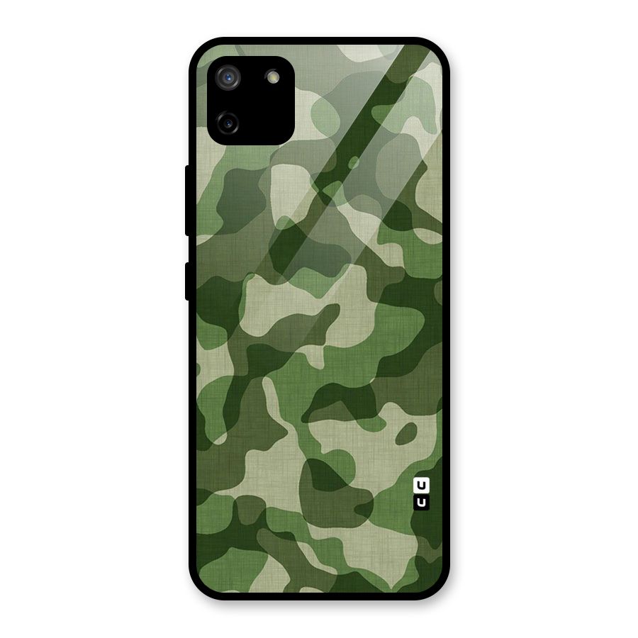 Camouflage Pattern Art Glass Back Case for Realme C11