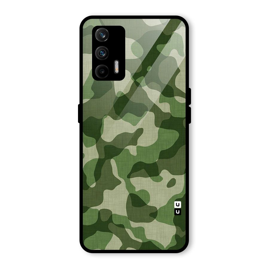 Camouflage Pattern Art Glass Back Case for Realme GT 5G