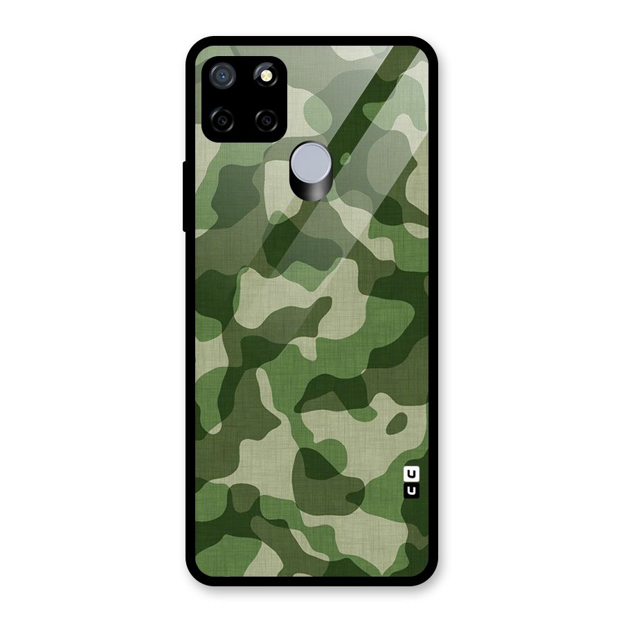 Camouflage Pattern Art Glass Back Case for Realme Narzo 20