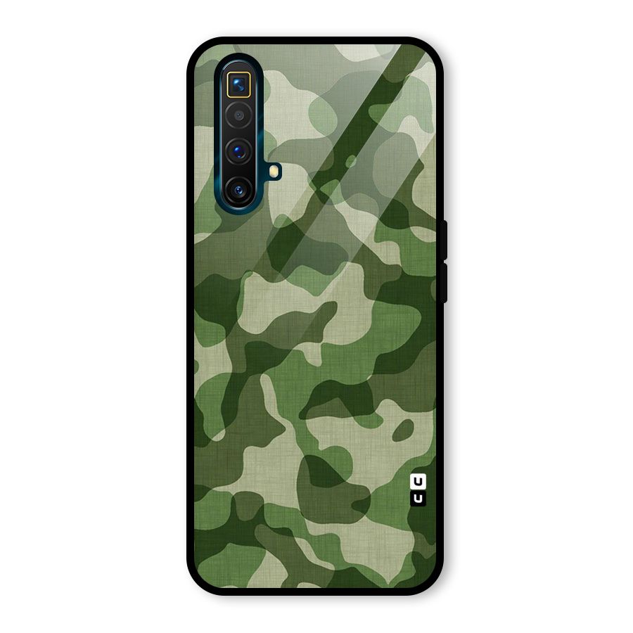 Camouflage Pattern Art Glass Back Case for Realme X3 SuperZoom