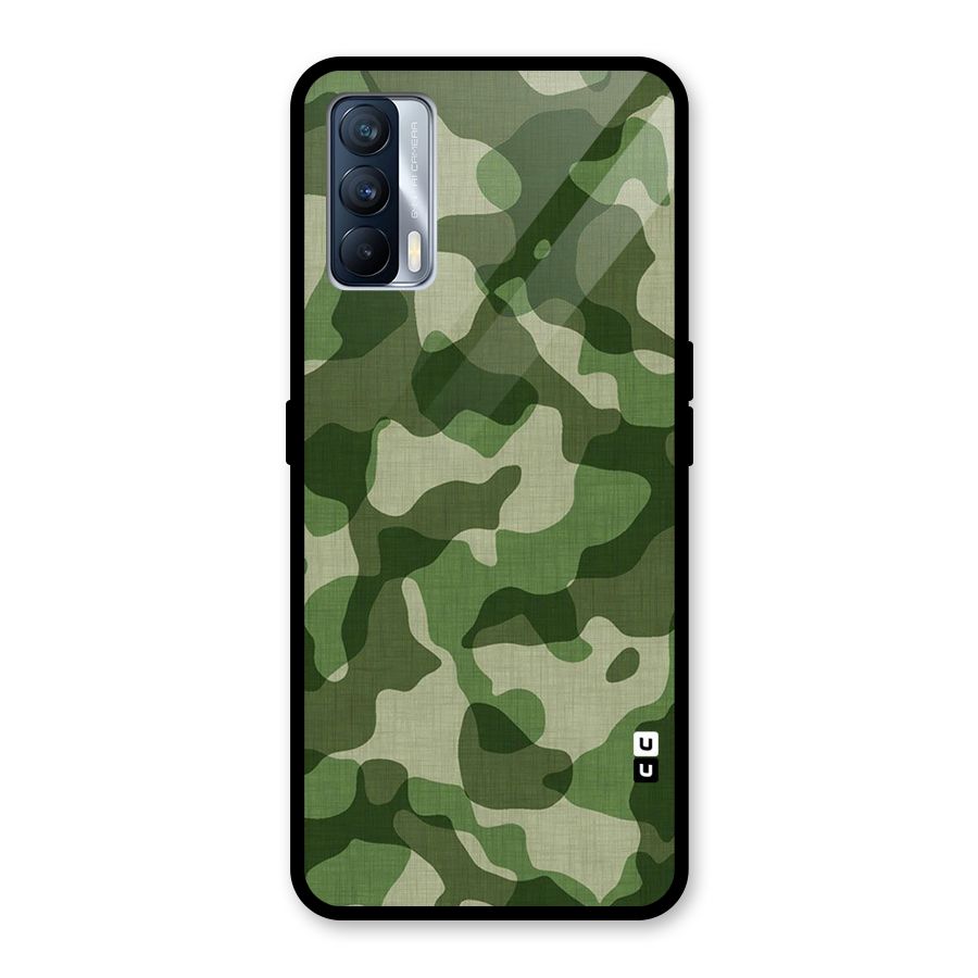 Camouflage Pattern Art Glass Back Case for Realme X7