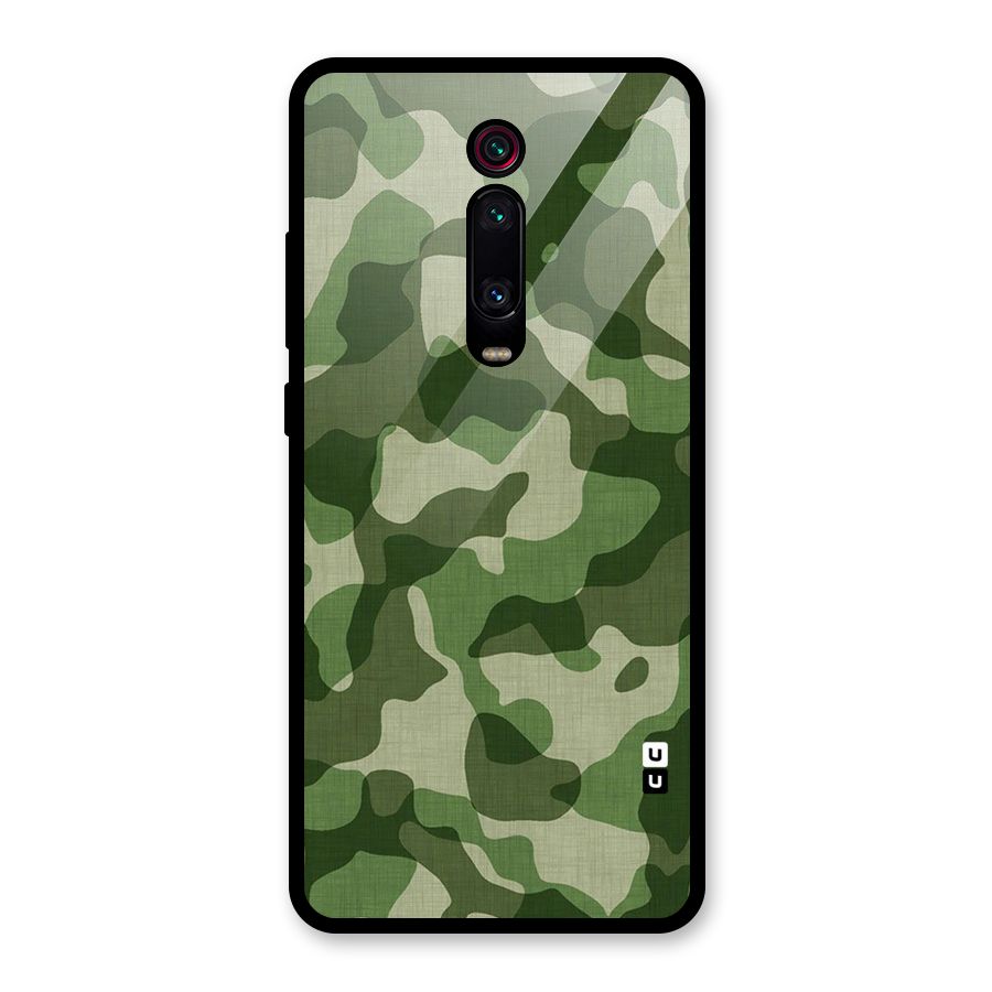 Camouflage Pattern Art Glass Back Case for Redmi K20