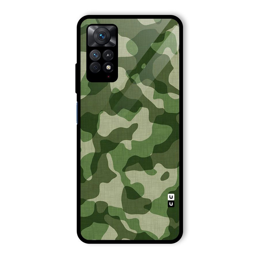 Camouflage Pattern Art Glass Back Case for Redmi Note 11 Pro