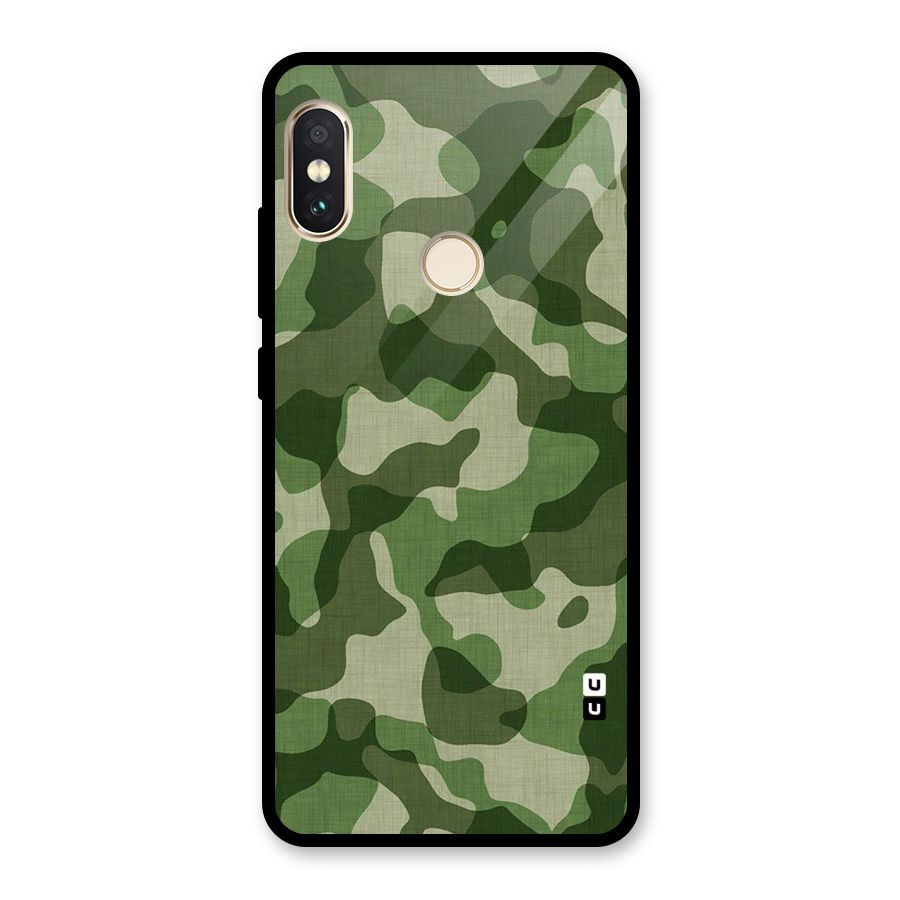 Camouflage Pattern Art Glass Back Case for Redmi Note 5 Pro