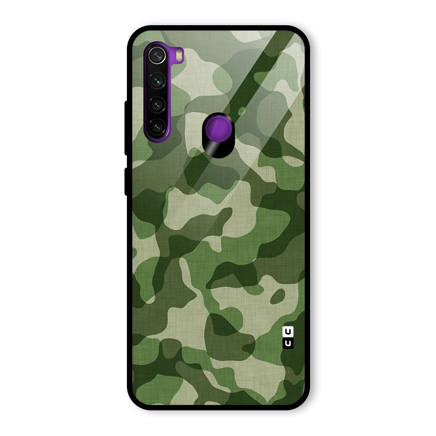 Camouflage Pattern Art Glass Back Case for Redmi Note 8