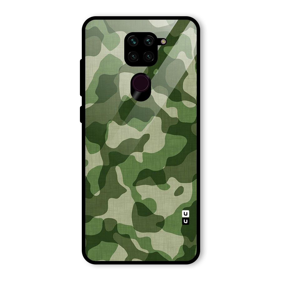 Camouflage Pattern Art Glass Back Case for Redmi Note 9