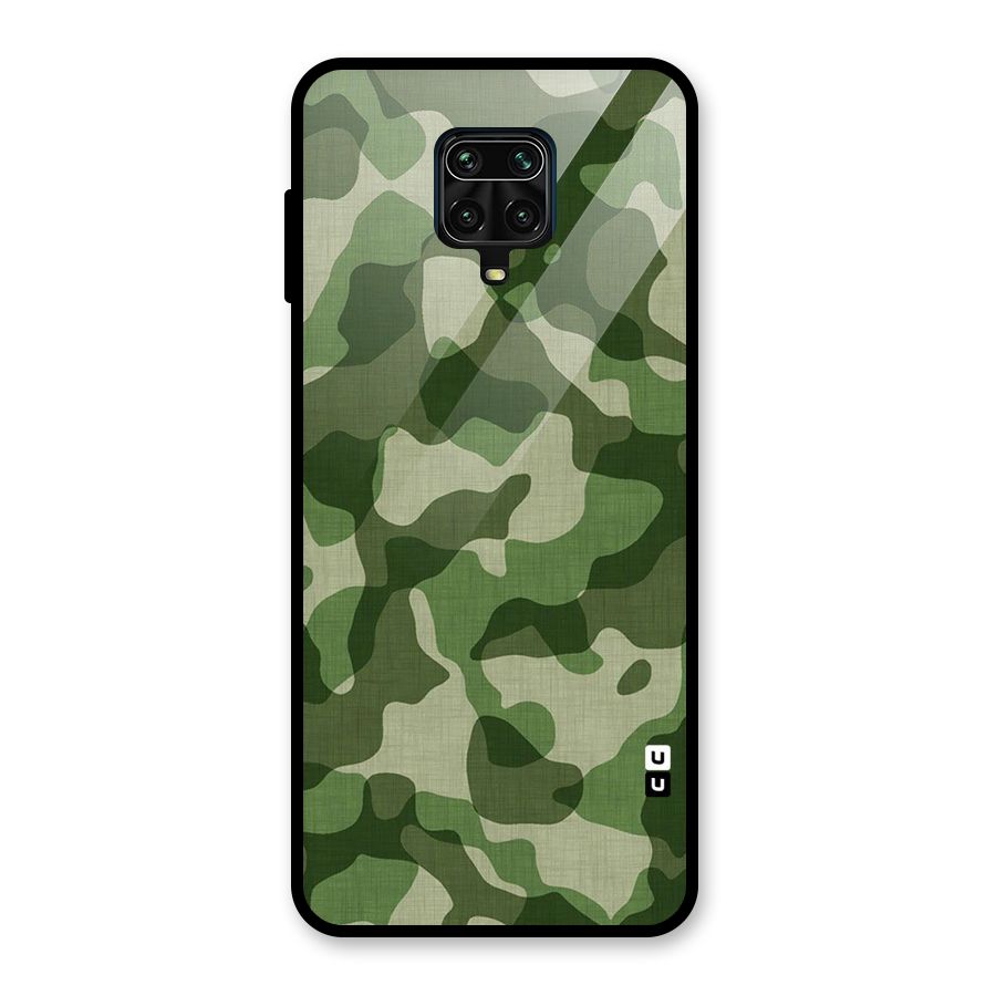Camouflage Pattern Art Glass Back Case for Redmi Note 9 Pro