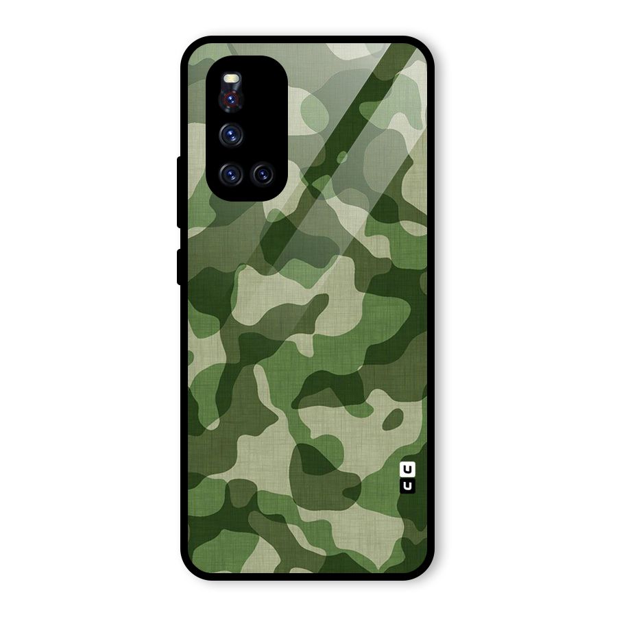Camouflage Pattern Art Glass Back Case for Vivo V19