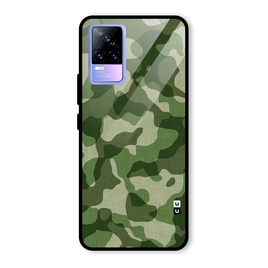 Camouflage Pattern Art Glass Back Case for Vivo Y73