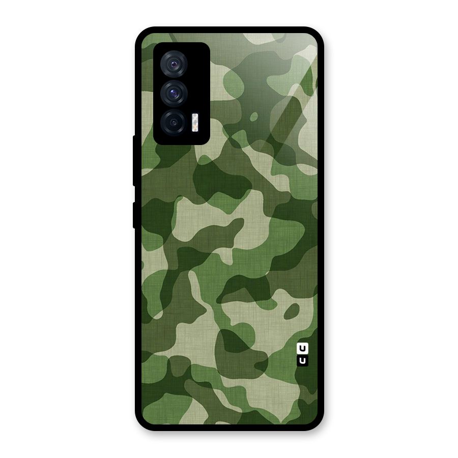 Camouflage Pattern Art Glass Back Case for Vivo iQOO 7 5G