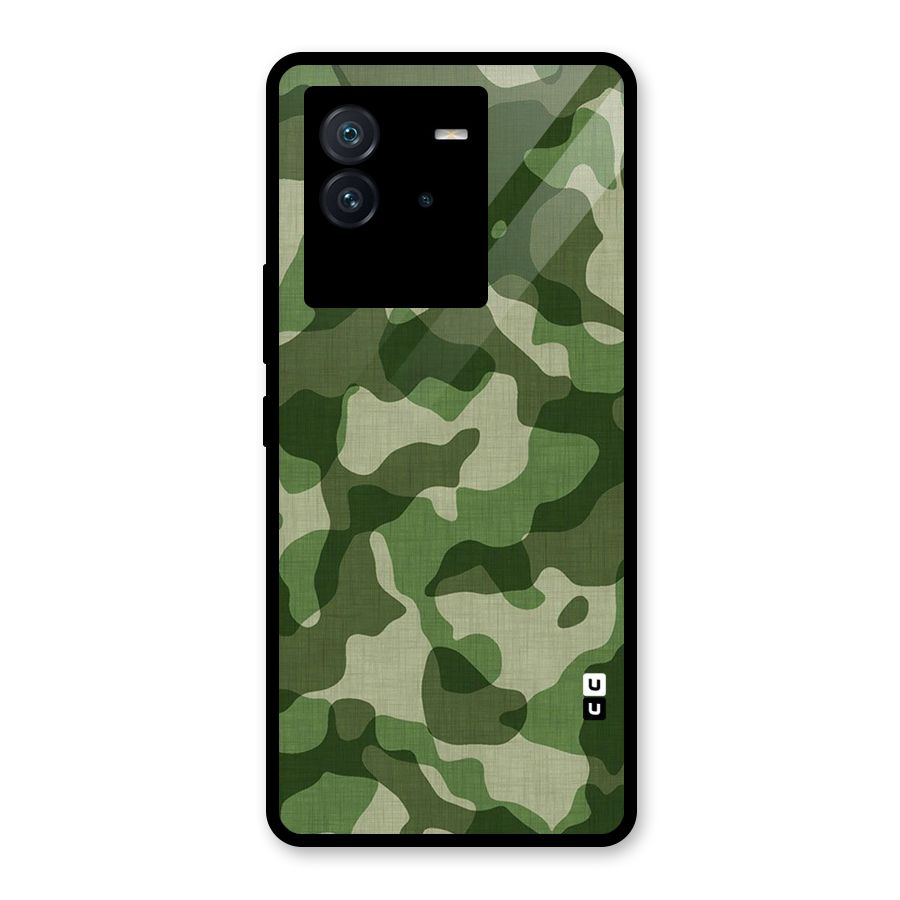 Camouflage Pattern Art Glass Back Case for Vivo iQOO Neo 6 5G