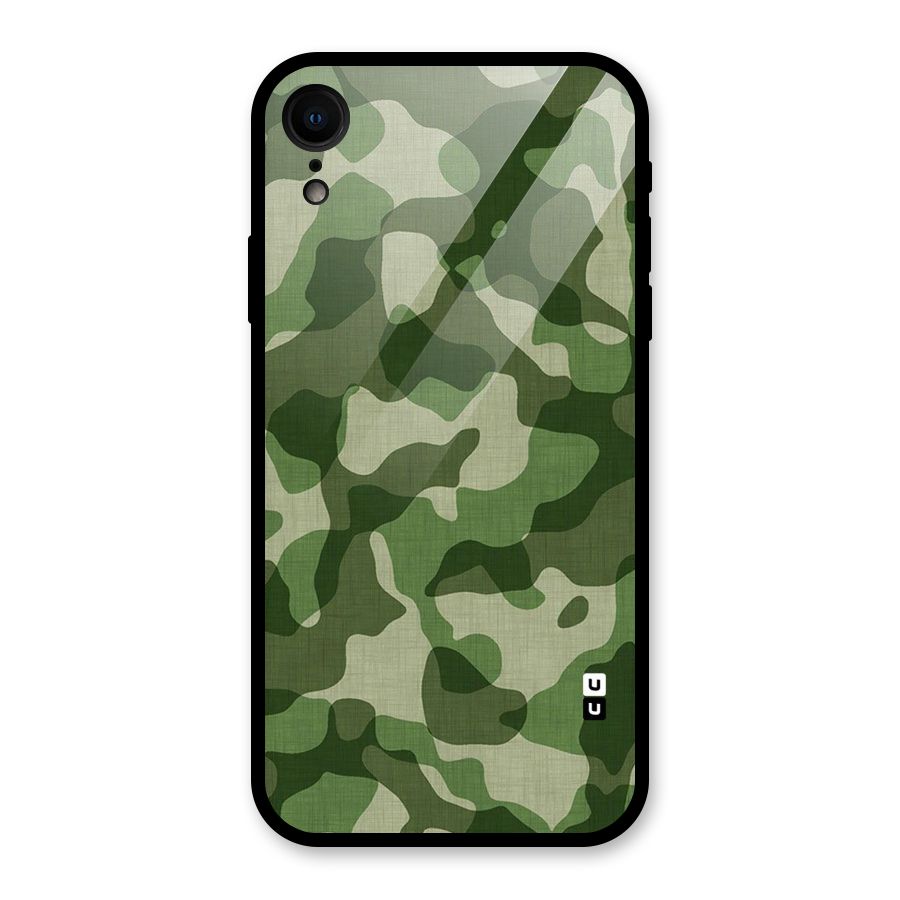 Camouflage Pattern Art Glass Back Case for XR
